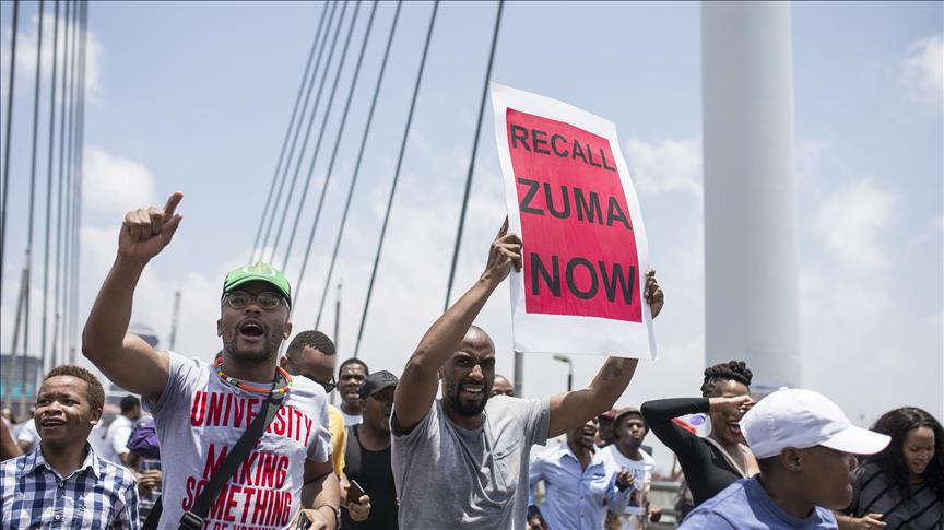 Thousands march against president in South Africa