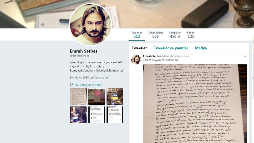 Ölümlü kazaya karıştığını itiraf eden yazar Emrah Serbes tutuklandı
