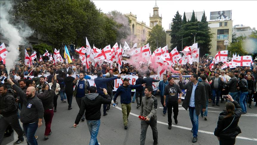 تظاهرات مخالفان دولت در گرجستان