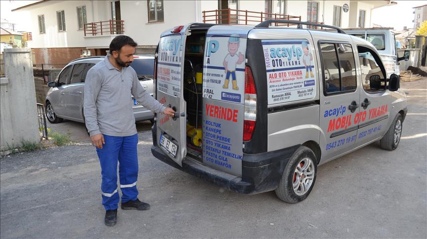 İş yeri hayaline 'mobil oto yıkama' aracıyla kavuştu