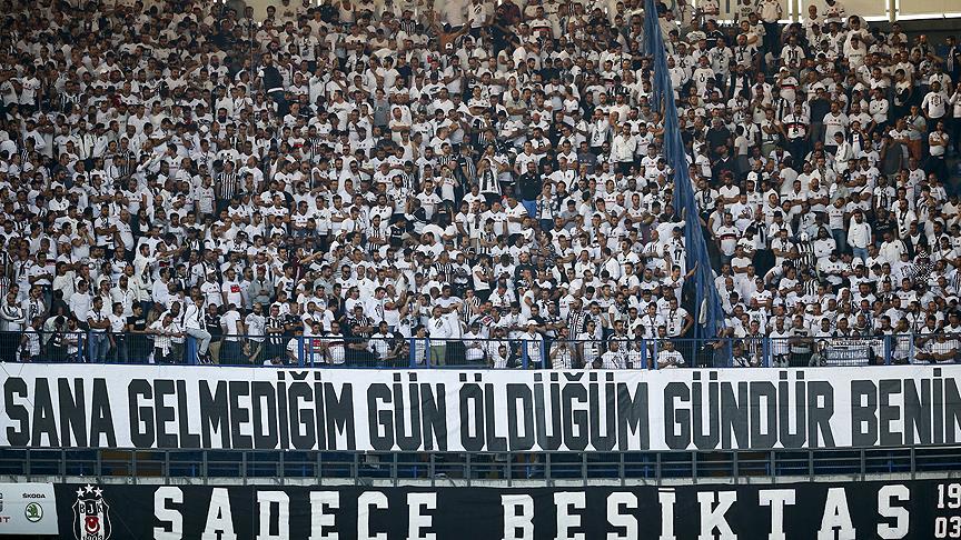 Besiktas fans chanting for their team in Tupras Stadium, Istanbul, Türkiye, accessed on Aug. 6, 2025. (AA Photo)