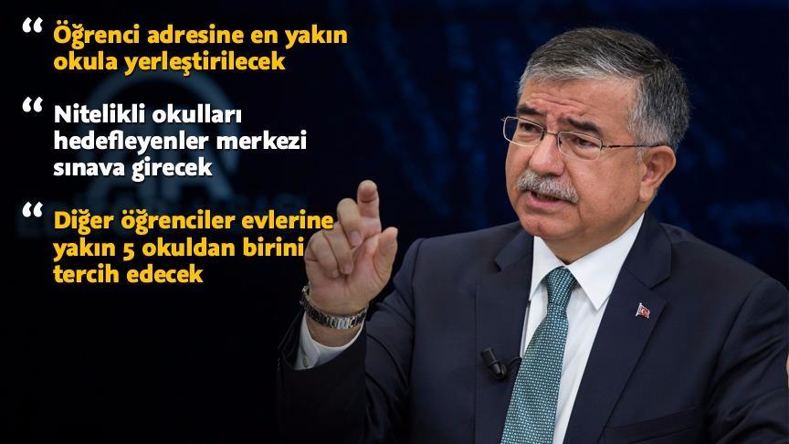 Bakan Yılmaz, liselere geçişte yeni sistemi açıkladı