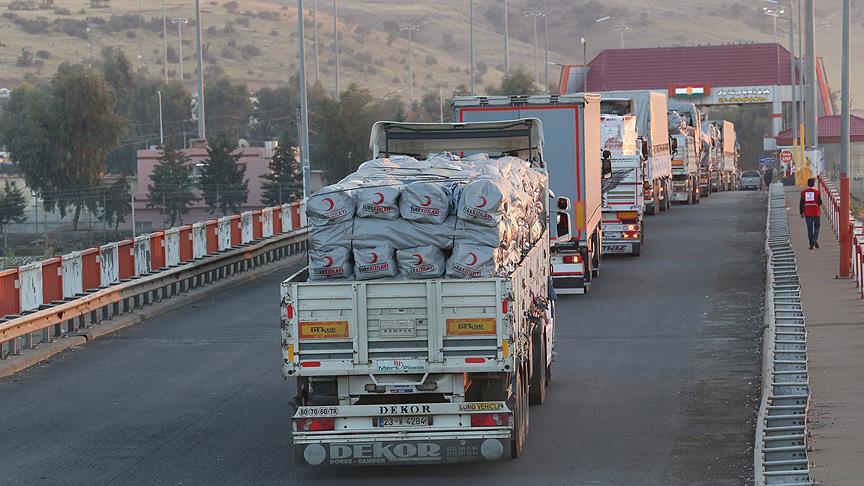 Kızılay'ın yardım konvoyu Irak'a ulaştı