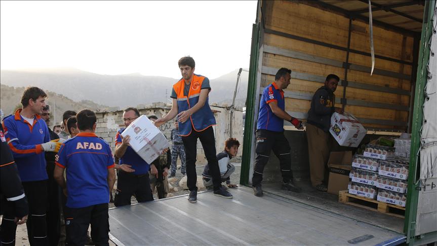 AFAD distributes aid to 250 quake-hit families in Iraq