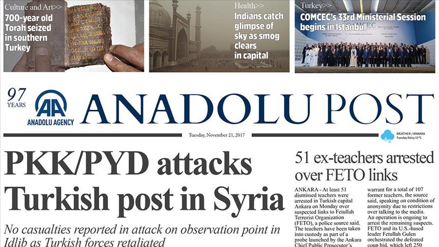 Anadolu Post - Issue of 21.11.2017