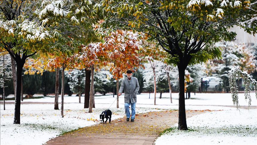 First season's snowfall for Turkey's capital