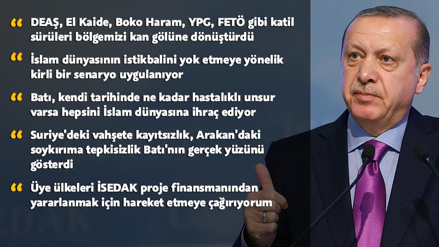Cumhurbaşkanı Erdoğan: İslam'ın birliğini yok etmeye yönelik kirli bir senaryo uygulanıyor