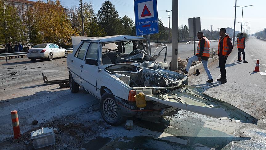 Karaman'da kaza anı güvenlik kamerasında