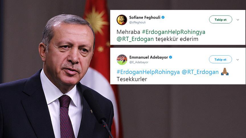 Feghouli ve Adebayor'dan Cumhurbaşkanı Erdoğan'a Arakan teşekkürü