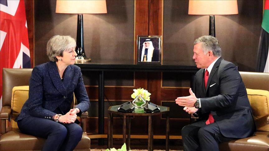 British PM arrives in Jordan, meets King Abdullah II