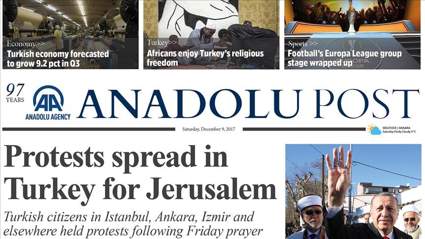 Anadolu Post - Issue of Dec. 9, 2017