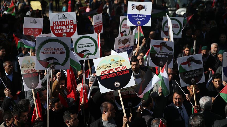ABD'nin Kudüs kararı protesto ediliyor