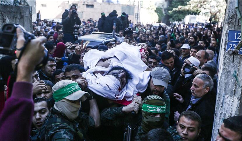 Gaza : Funérailles des 4 martyrs palestiniens