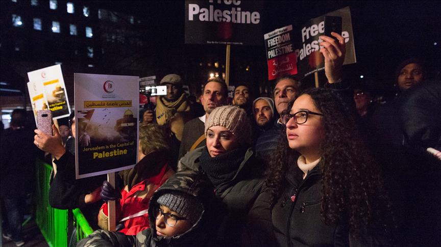 Trump's Jerusalem move protested across UK