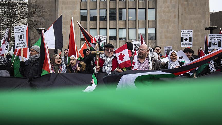 Kanada'da ABD'nin Kudüs kararı protesto edildi