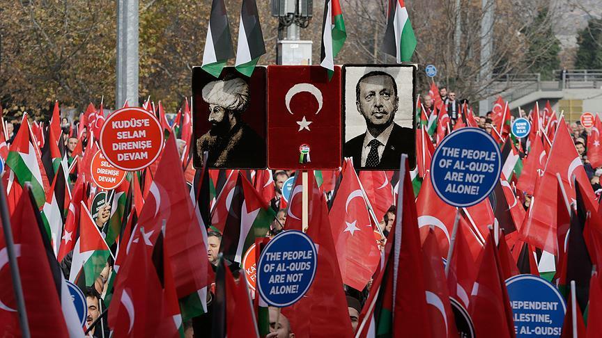 Thousands gather to protest US Jerusalem move in Ankara