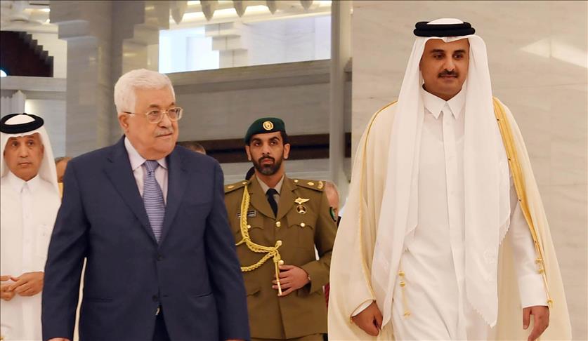 دیدار رئیس دولت فلسطین با امیر قطر در دوحه