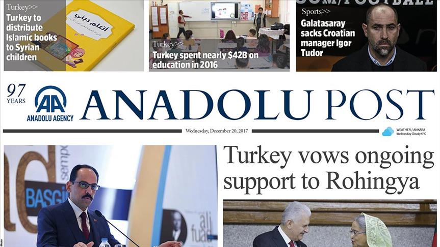 Anadolu Post - Issue of Dec. 20, 2017
