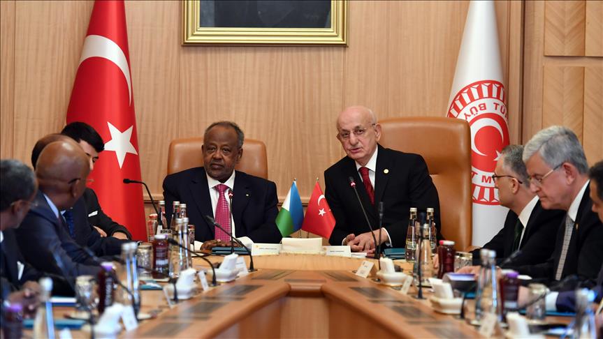 Djibouti president visits Turkish parliament