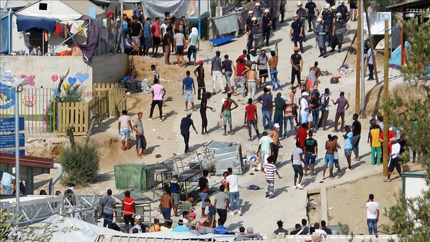 Violence erupts at Greek refugee camp in Lesbos