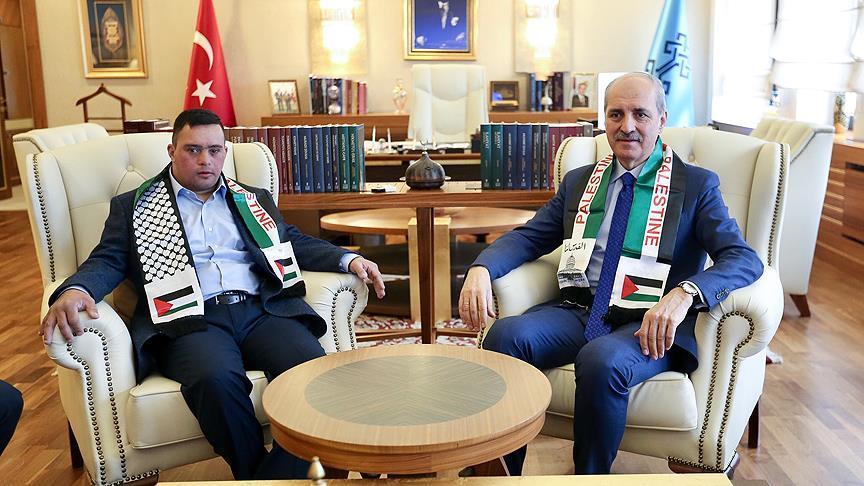 Turkish ministers receive Down syndrome Palestinian