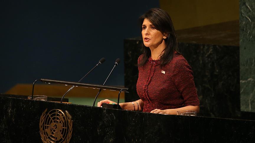 Haley'den BM'nin kararına karşı oy kullanan ülkelere resepsiyon