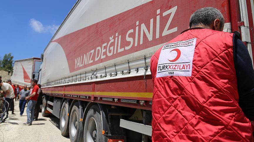 Turkish Red Crescent continues aid to Syria in 2017