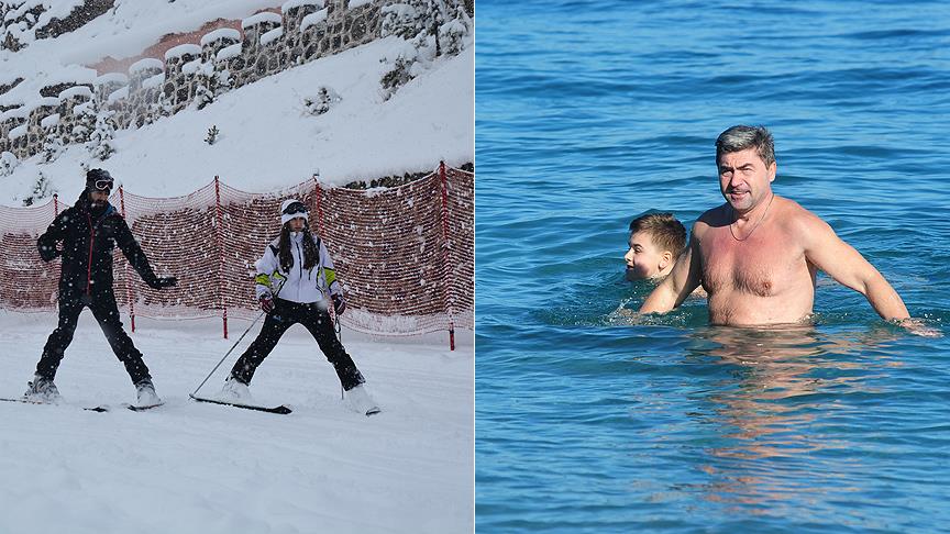 Antalya Da Deniz Erzurum Da Kayak Keyfi