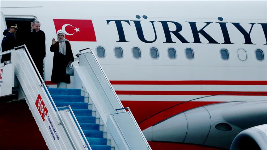Turkish president arrives in Paris for one-day visit
