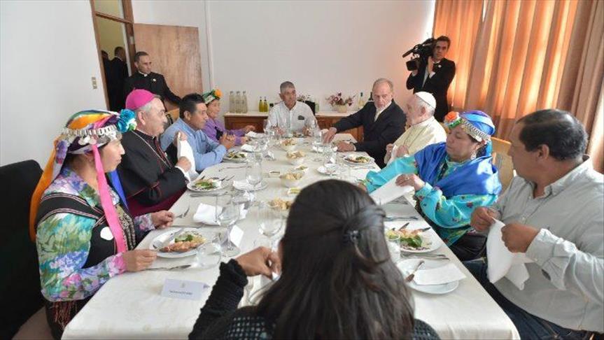 El almuerzo del papa con los indígenas mapuches de Chile