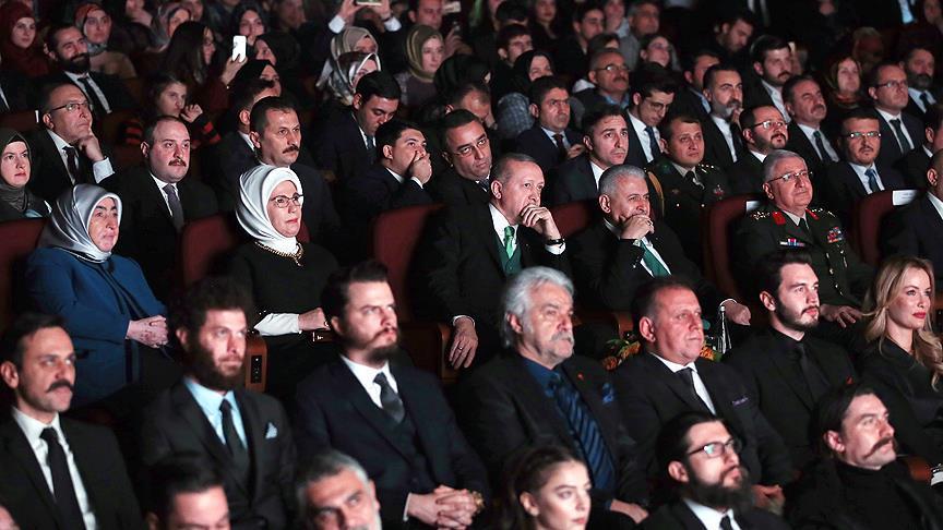 Президент Турции на премьерном показе сериала «Осада Эль-Кута»