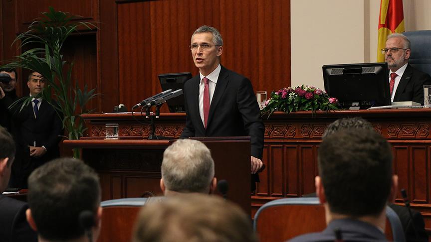NATO Genel Sekreteri Stoltenberg Makedonya'da