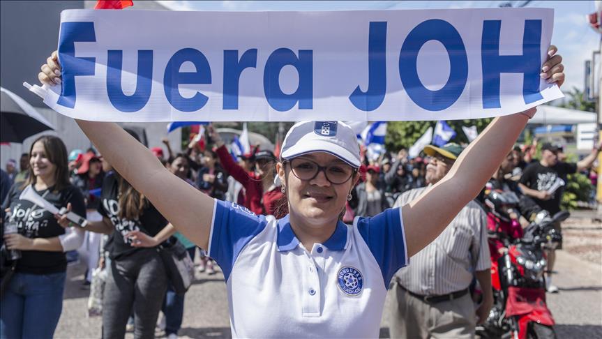 Protestas contra la posesión de Juan Orlando Hernández en Honduras