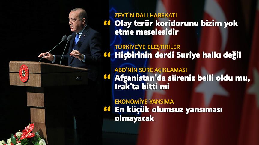 Cumhurbaşkanı Erdoğan: Olay terör koridorunu yok etme meselesidir
