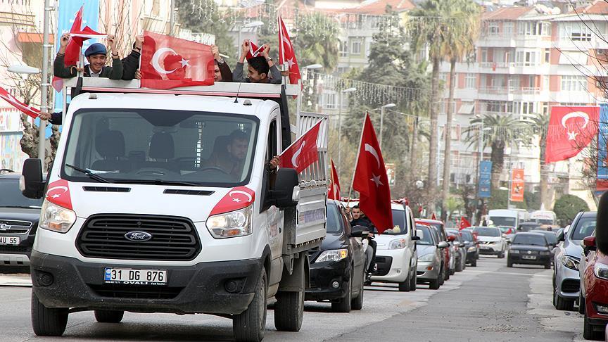 Hatay'da 'Zeytin Dalı Harekatı'na destek konvoyu