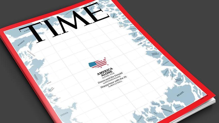 La portada de la revista TIME muestra a un Estados Unidos aislado