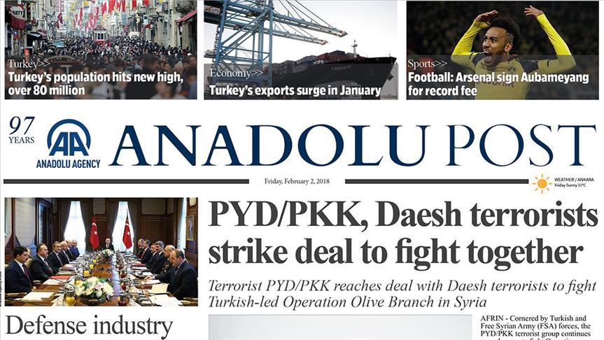 Anadolu Post - Issue of Feb. 2, 2018