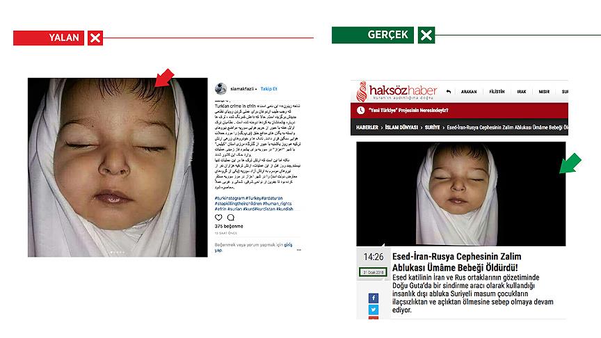PYD/PKK yandaşları Doğu Gutalı bebeği Afrinli yaptı 