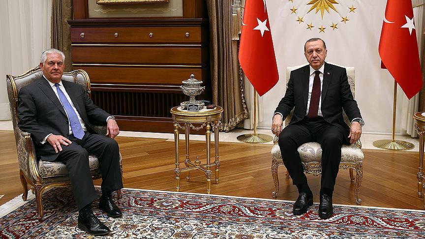 Cumhurbaşkanı Erdoğan, Tillerson'ı kabul etti