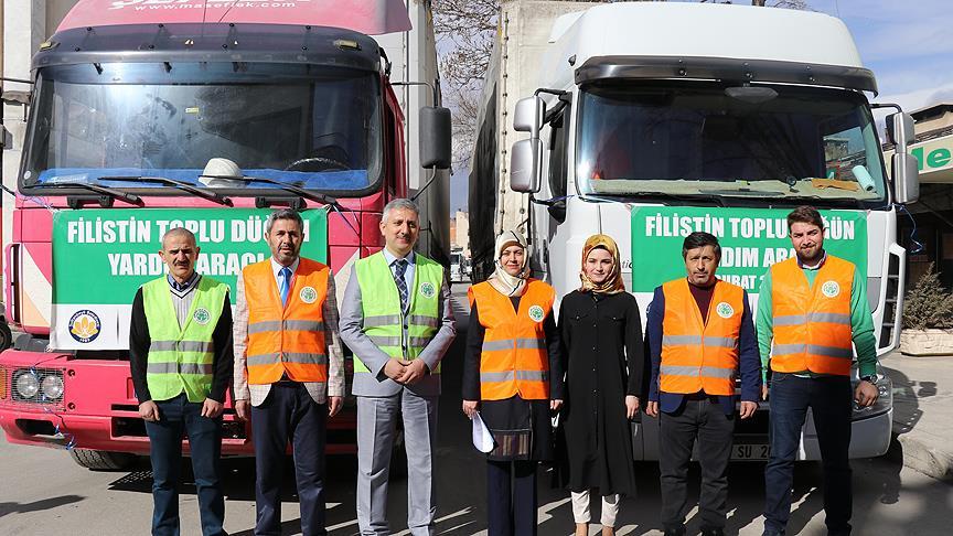  Evlenecek 100 Filistinli çiftin ev eşyası ve takıları Konya'dan