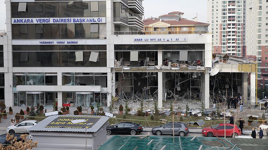 Ankara Vergi Dairesi Başkanlığındaki patlamaya ilişkin 14 zanlı adliyede