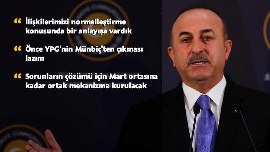 Dışişleri Bakanı Çavuşoğlu: ABD ile ilişkilerimizi normalleştirme konusunda bir anlayışa vardık