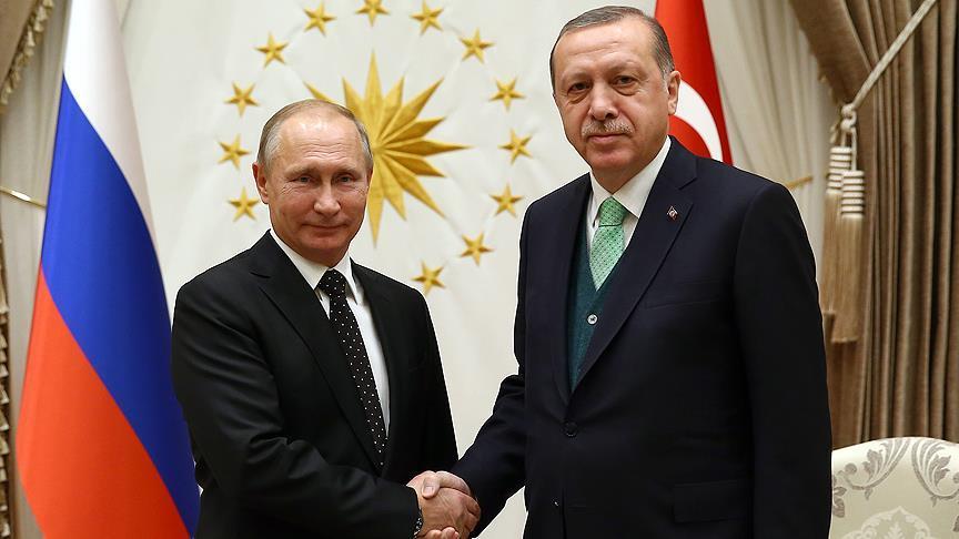 Erdogan, Putin discuss Afrin operation, Idlib on phone