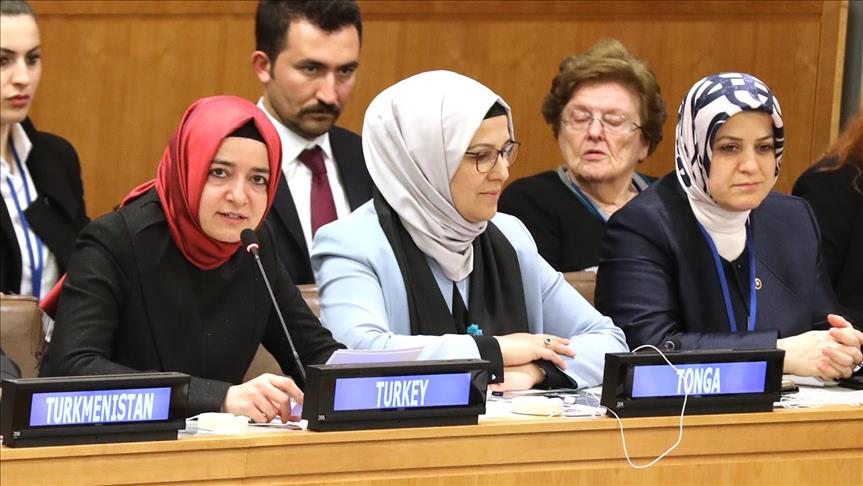Image result for Turkish minister addresses violence against women at UN