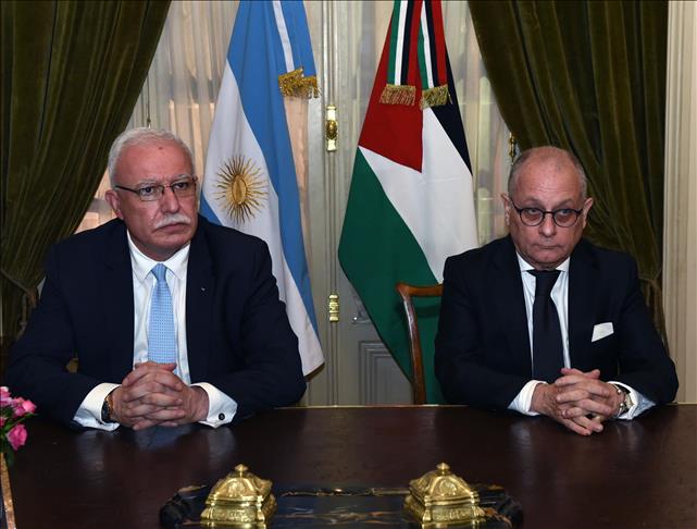 Encuentro de cancilleres de Argentina y Palestina en Buenos Aires