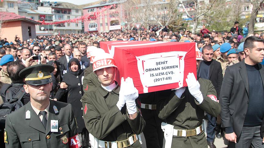 Afrin şehidi Sürmen son yolculuğuna uğurlandı