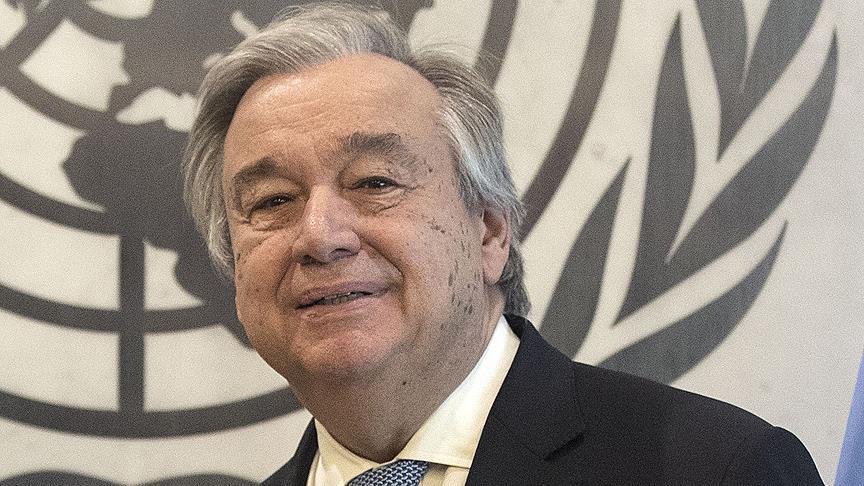 United Nations chief, Antonio Guterres, greets people on Nowruz