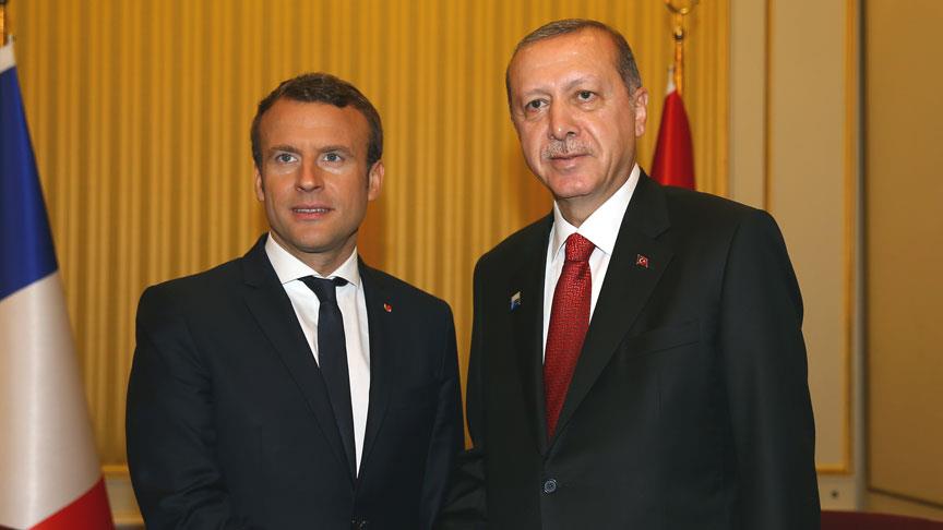 Cumhurbaşkanı Erdoğan ile Macron Afrin'i görüştü