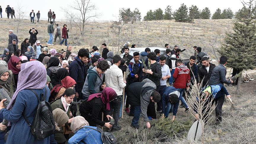 Elazığ'da Afrin şehitleri için fidan dikildi