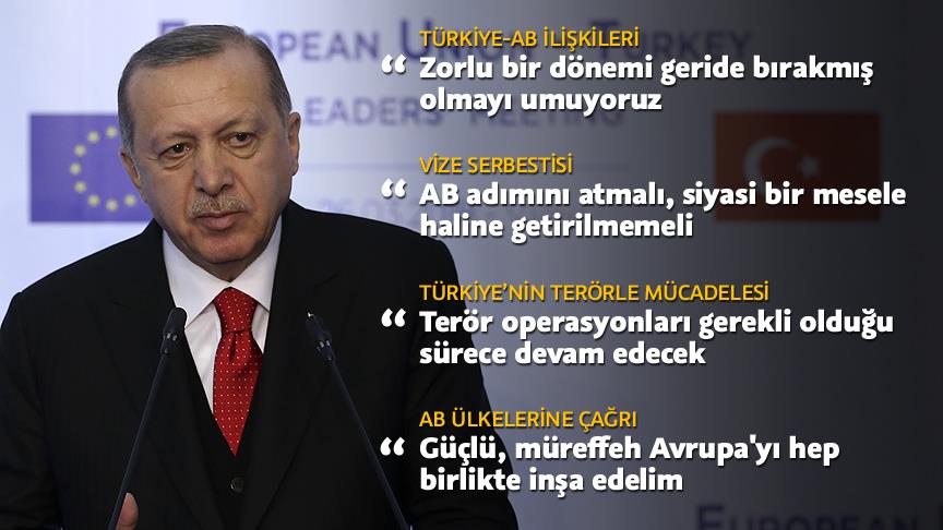 Cumhurbaşkanı Erdoğan: Zorlu bir dönemi geride bırakmış olmayı umuyoruz 